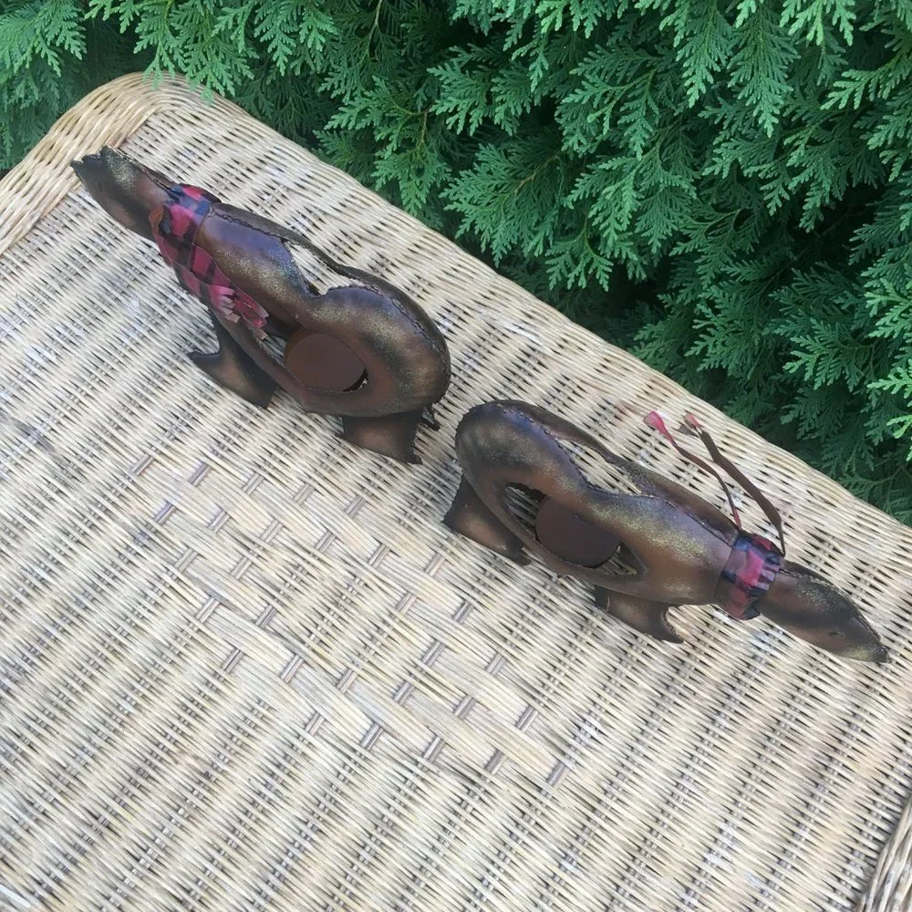 Cute Metal Bear Candle Holders, set of 2